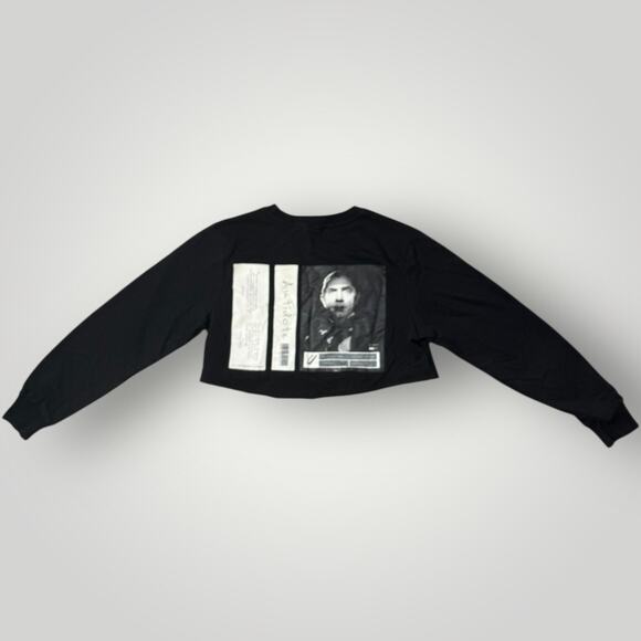 Upsoar Family Graphic Crop Sweatshirt Dracula Print Long Sleeve Top Size M - Picture 2 of 7